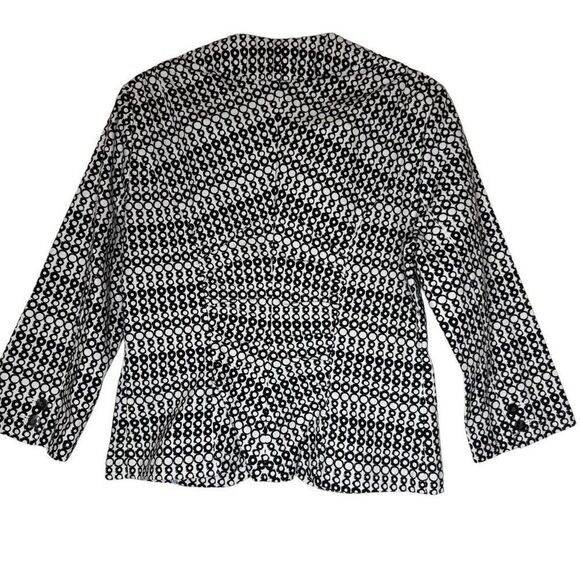 CAbi Black and White Du Jour Three Quarter Sleeve Jacket Size 8, Preppy, Career - Picture 4 of 16